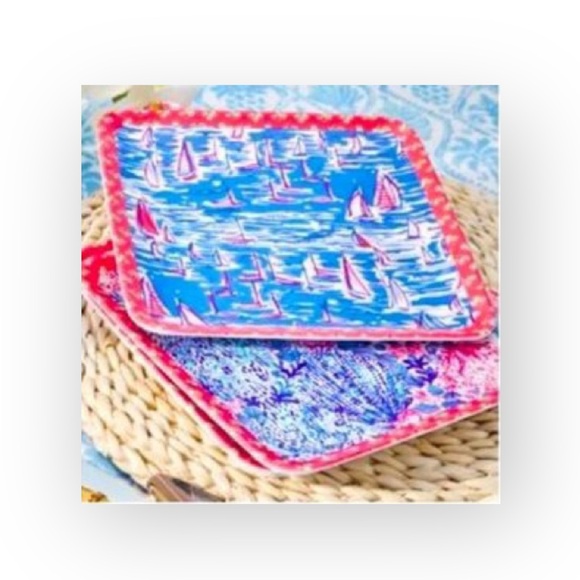new Lilly Pulitzer ❤︎ Melamine Plates Set 4 ❤︎ Sway With Me ❤︎ Nautical Spring - Picture 3 of 15